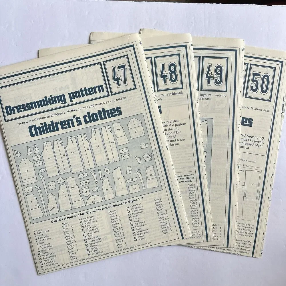 Vintage Designer Sewing Patterns Lot Of 4 Childrens Clothes Skirts Coats Dresses